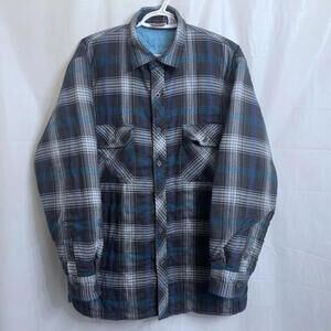 Dickies Quilted Lined Flannel Button Shirt Men's Large L Multicolor Plaid